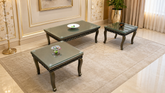 Sheesham Wood and Ply Wood Center and Side Tables Set