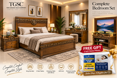 King Size Bed Set with 2 New Free Pillows