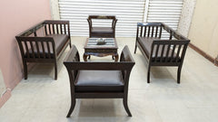 SOLID SHEESHAM WOOD 6-SEATER SOFA SET