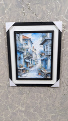 Wall Mounted Frame “Blue European Street”