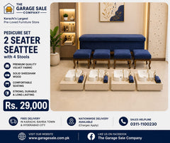 2 Seater Seattee with 4 Stools Or Pedicure Set