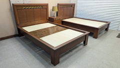 Pair of Twin Size Bed with Shared Side Table