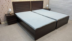 Pair of single bed with 2 Side Tables