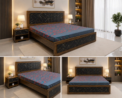 Brand New King Size Bed With 2 Side Tables