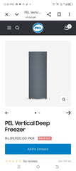 PEL Vertical Deep Freezer