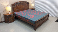 Solid Sheesham Wood King Size Bed Set