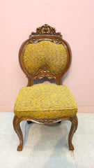 Solid Burma teak wood chair with stool