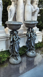 New Pair Of Roman Style Pedestals / Planters