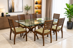 Solid Sheesham Wood 6 Seater Dining Table