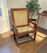 Antique Solid Sheesham Wood Wicker Chair
