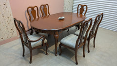 Imported American Queen Anne Extendable 8 Seater Dining Table with China Cabinet Cum Divider