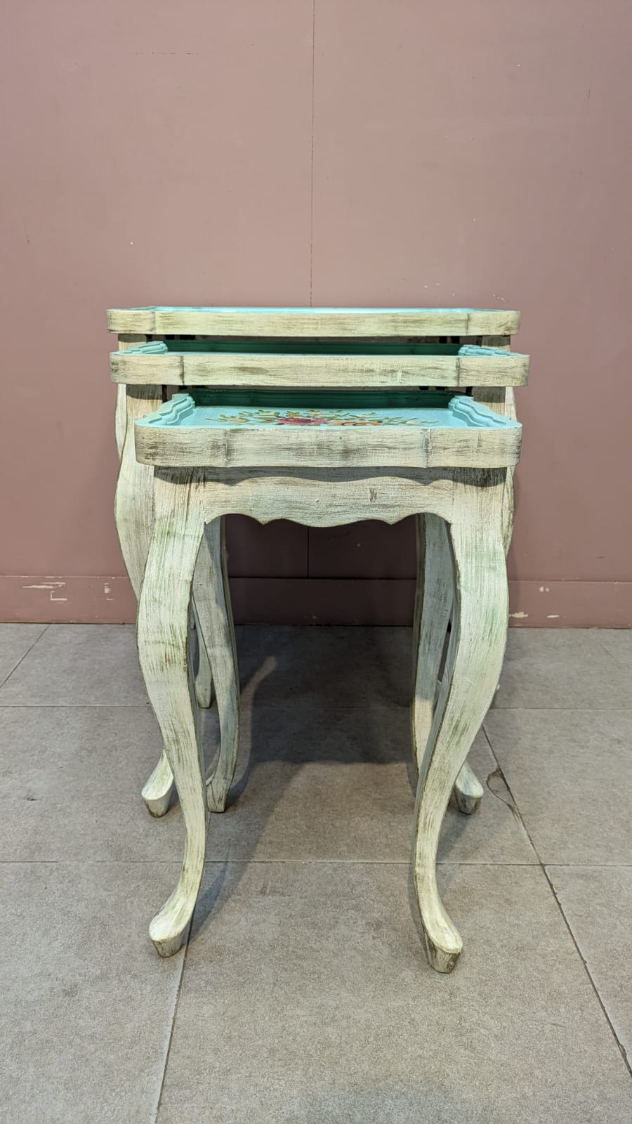 Solid Sheesham Wood Nesting Table Set