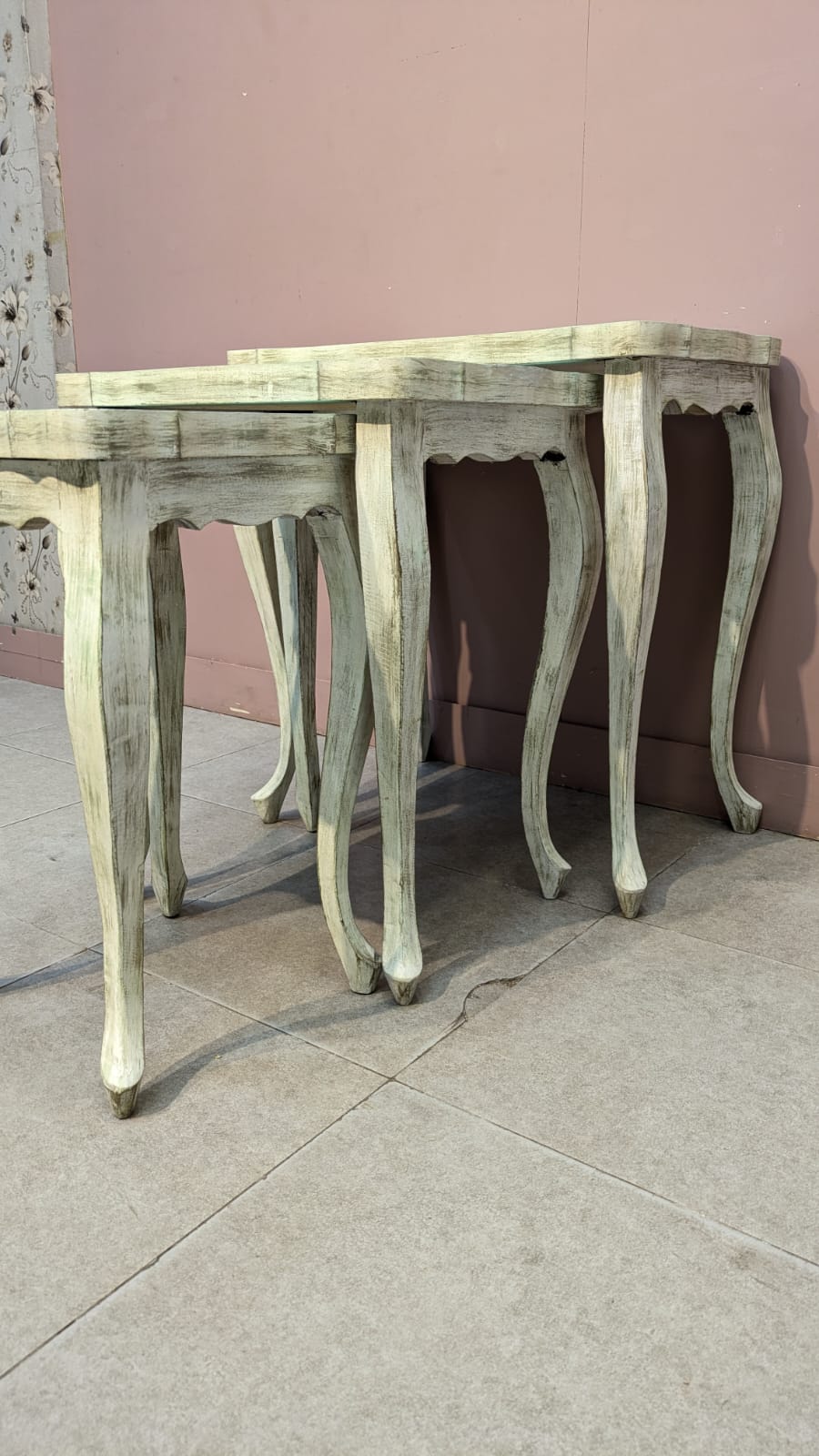 Solid Sheesham Wood Nesting Table Set
