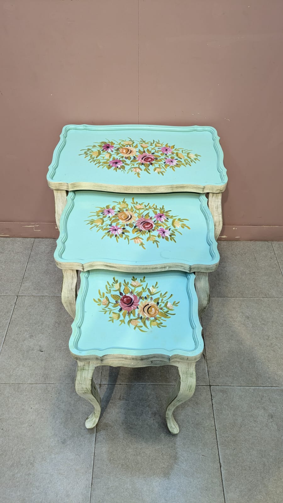 Solid Sheesham Wood Nesting Table Set