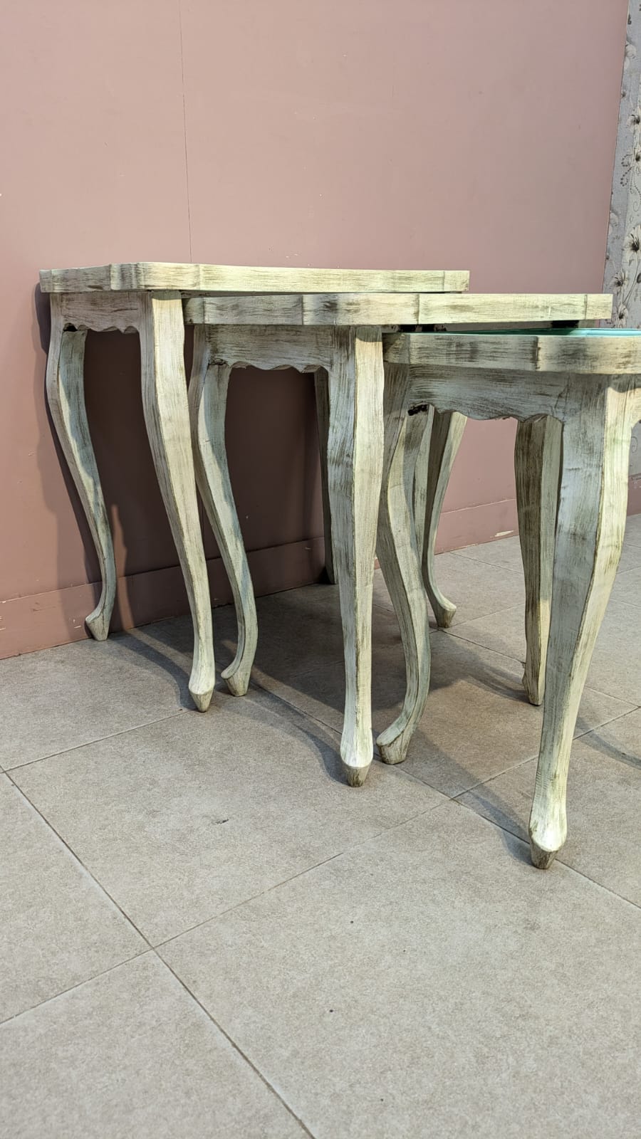 Solid Sheesham Wood Nesting Table Set