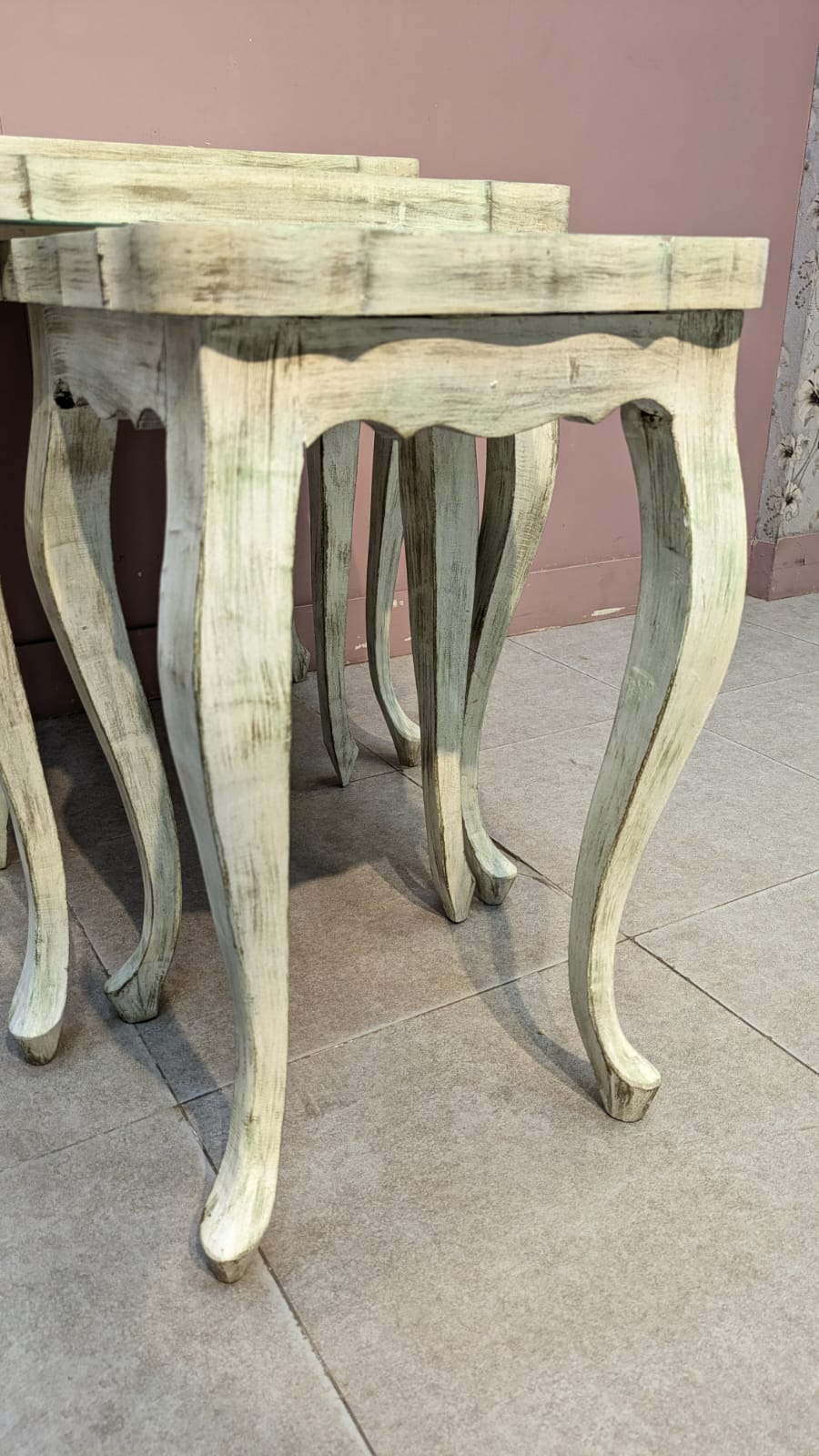 Solid Sheesham Wood Nesting Table Set