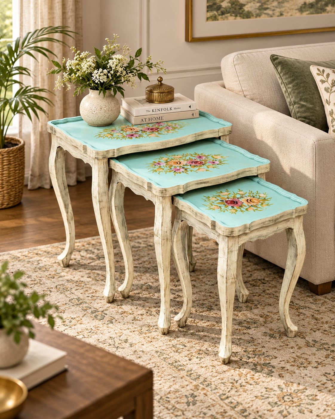 Solid Sheesham Wood Nesting Table Set