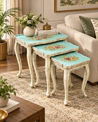 Solid Sheesham Wood Nesting Table Set