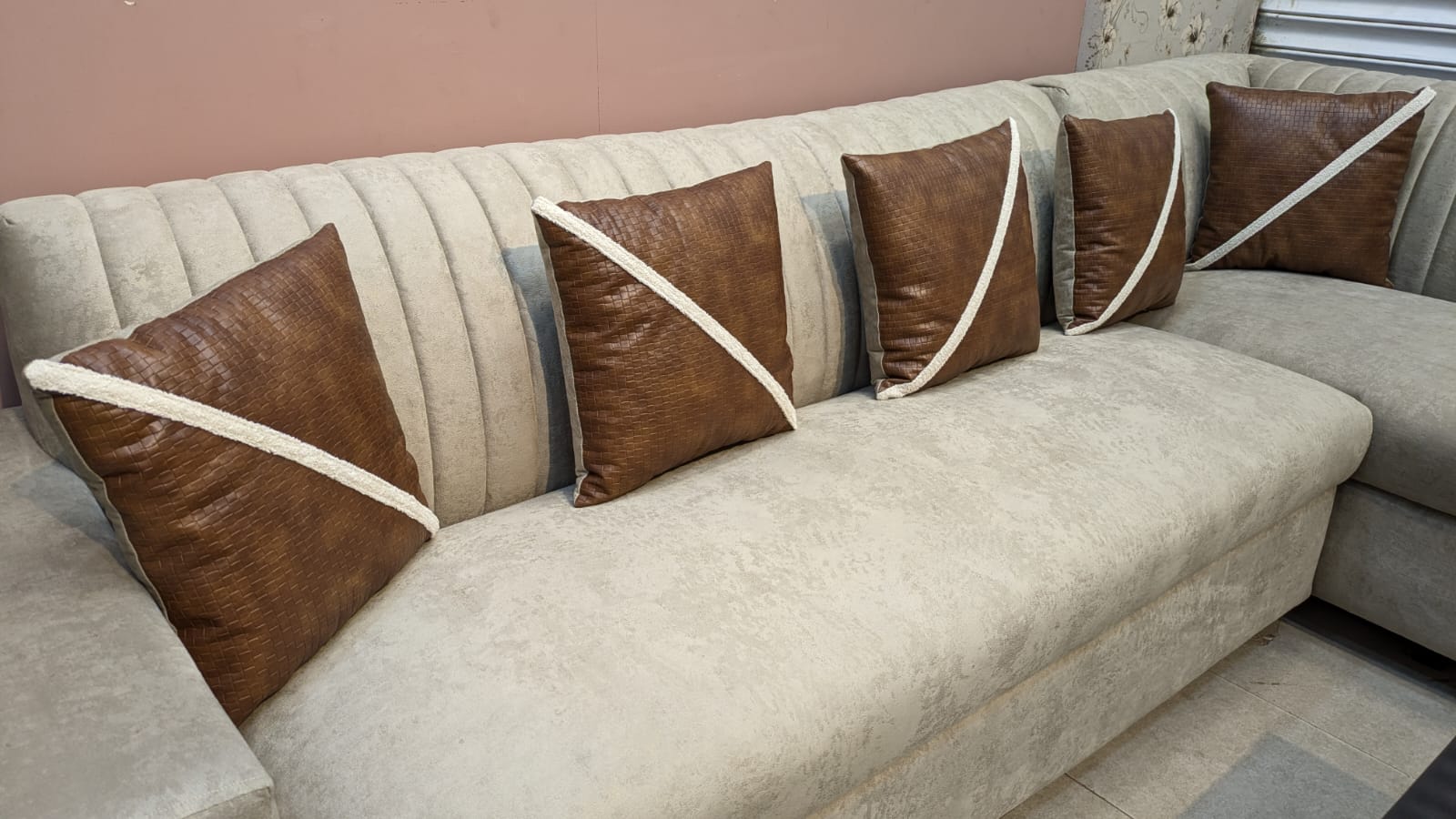 Modern Design 6 Seater L Shape Sofa Set
