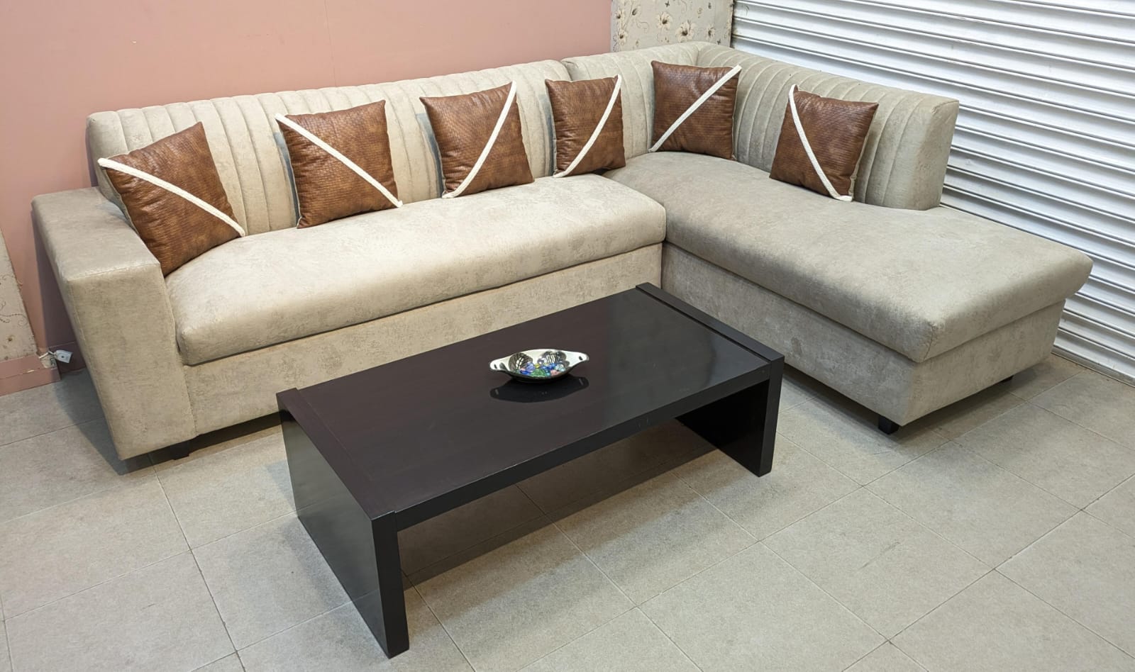 Modern Design 6 Seater L Shape Sofa Set