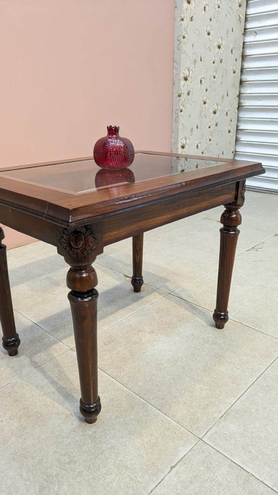 Solid Sheesham Wood Center Table Side Table Set