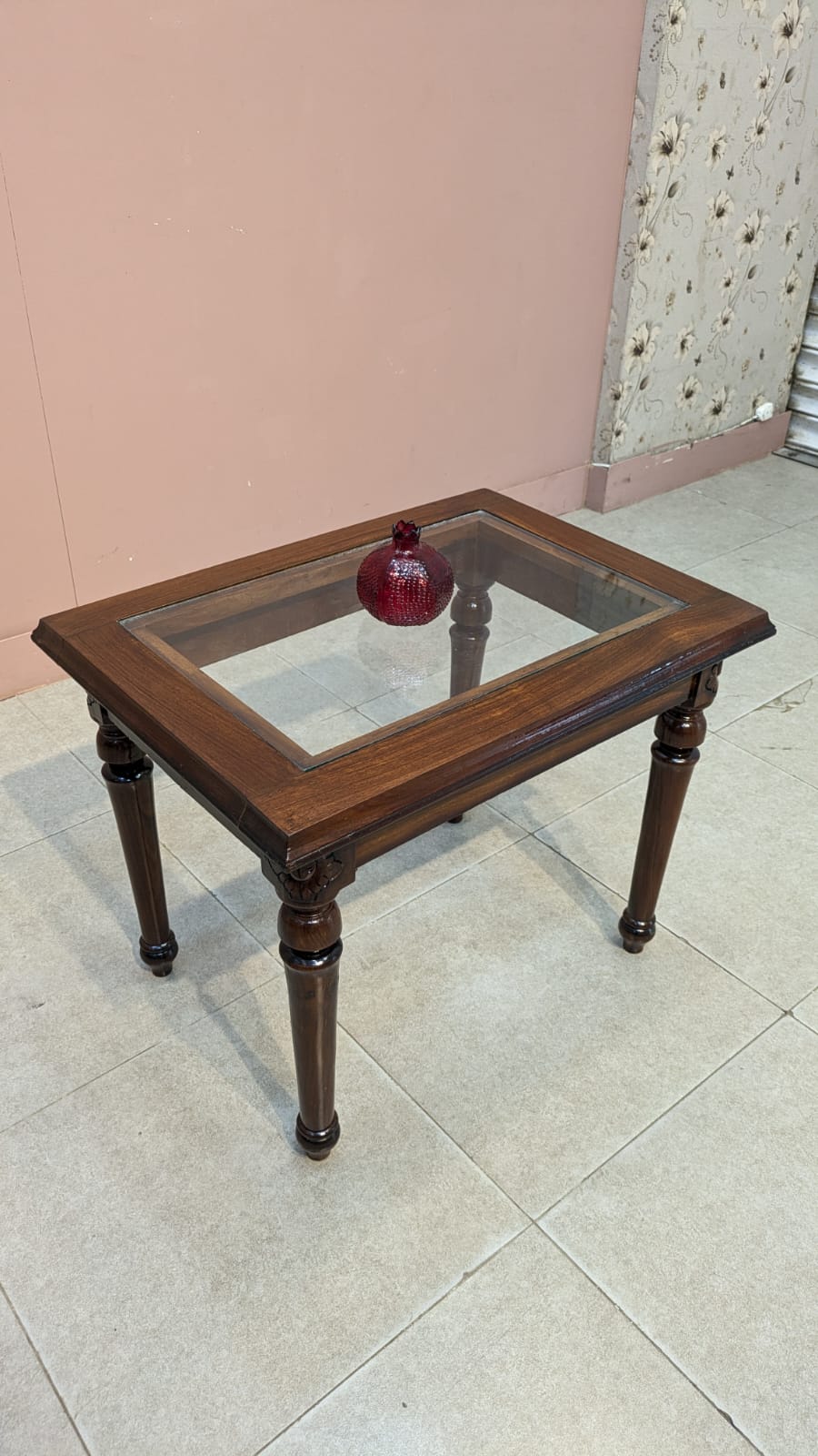 Solid Sheesham Wood Center Table Side Table Set