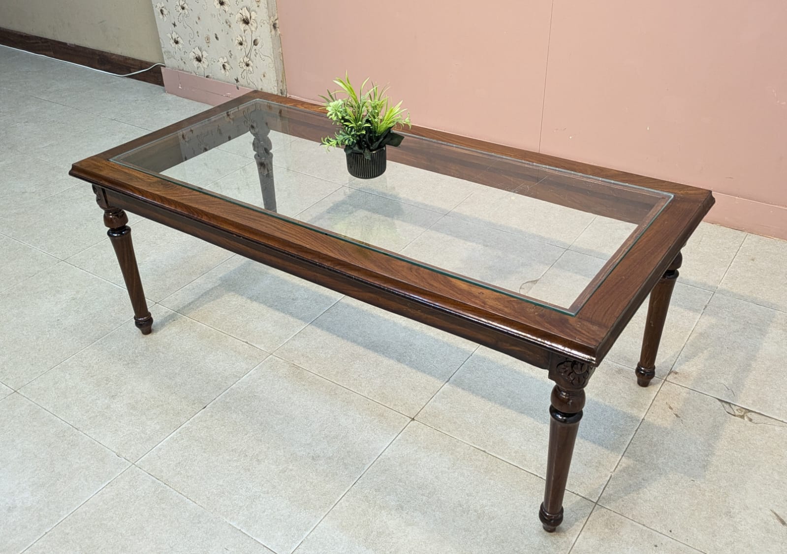 Solid Sheesham Wood Center Table Side Table Set
