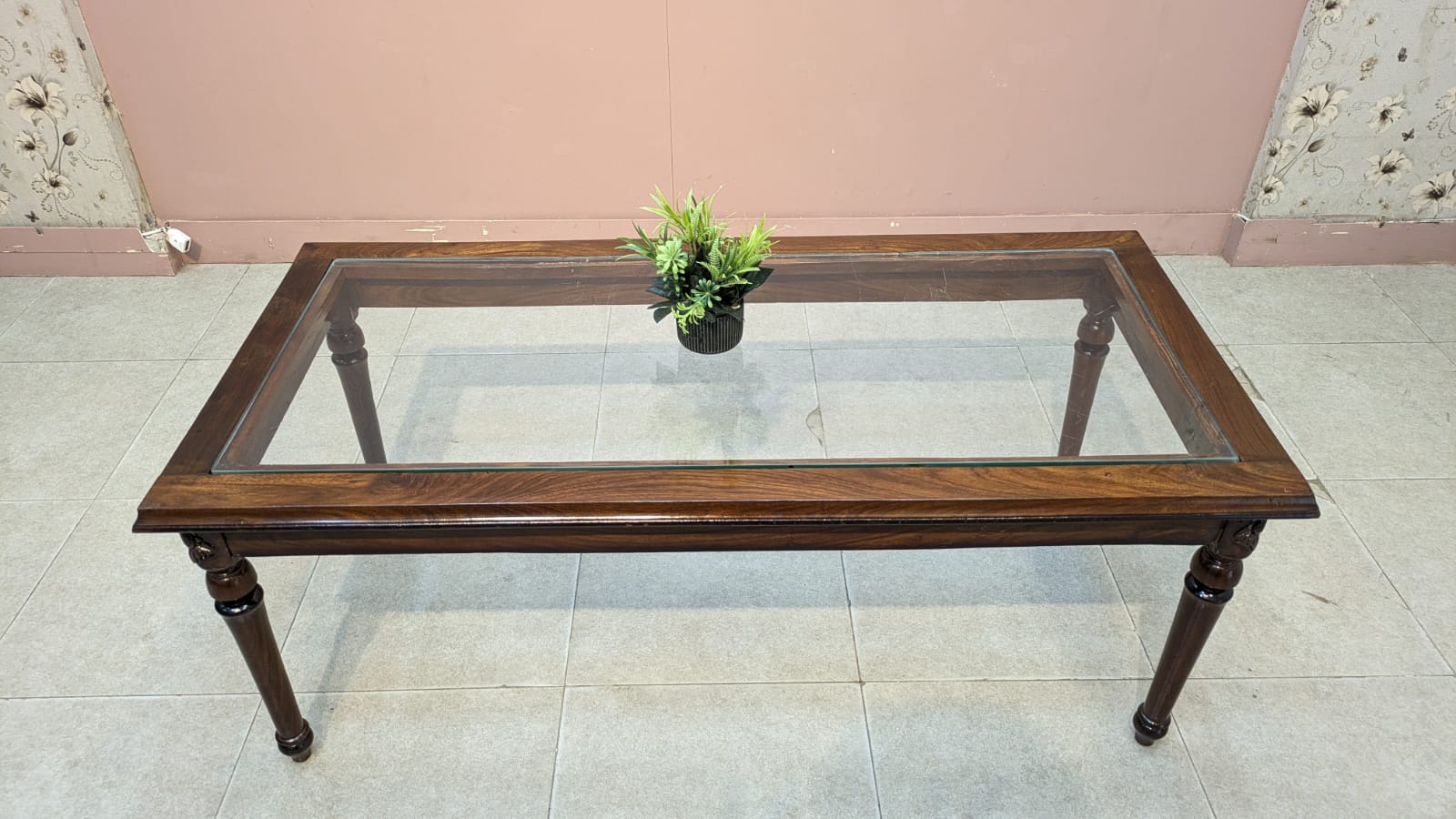 Solid Sheesham Wood Center Table Side Table Set