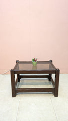 Solid Oak Wood Corner Table pair
