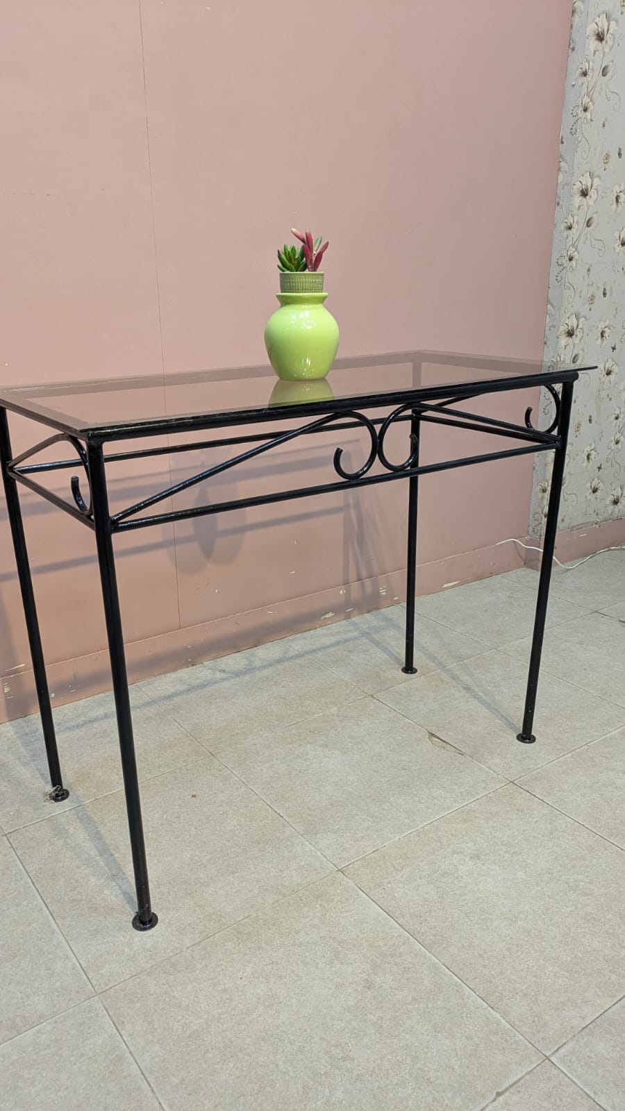 Modern Design Glass Top Console Table