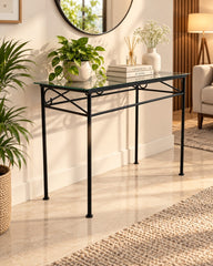 Modern Design Glass Top Console Table
