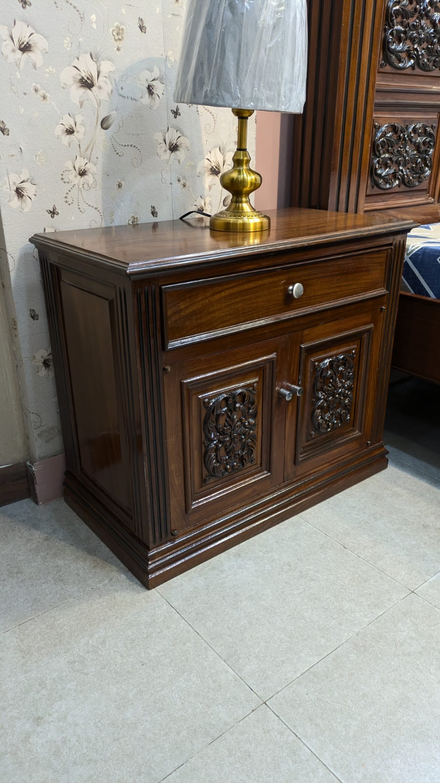 Solid Sheesham Wood King Size Bed Set