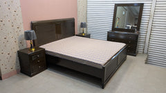Inter Wood King Size Bed Set