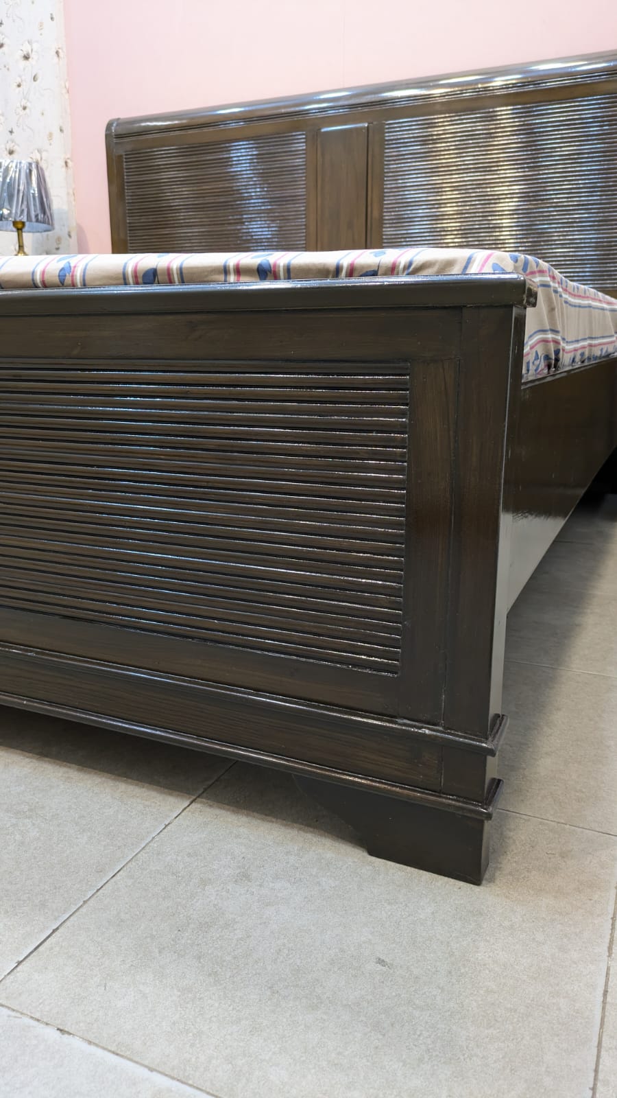 Inter Wood King Size Bed Set