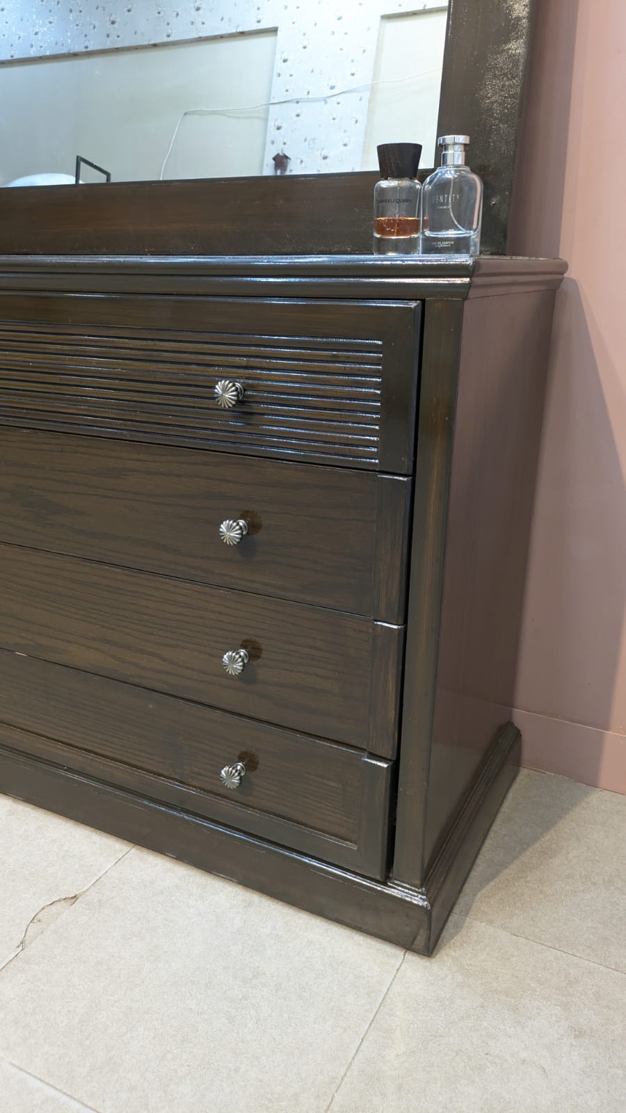 Inter Wood King Size Bed Set
