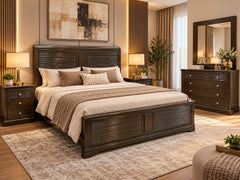 Inter Wood King Size Bed Set