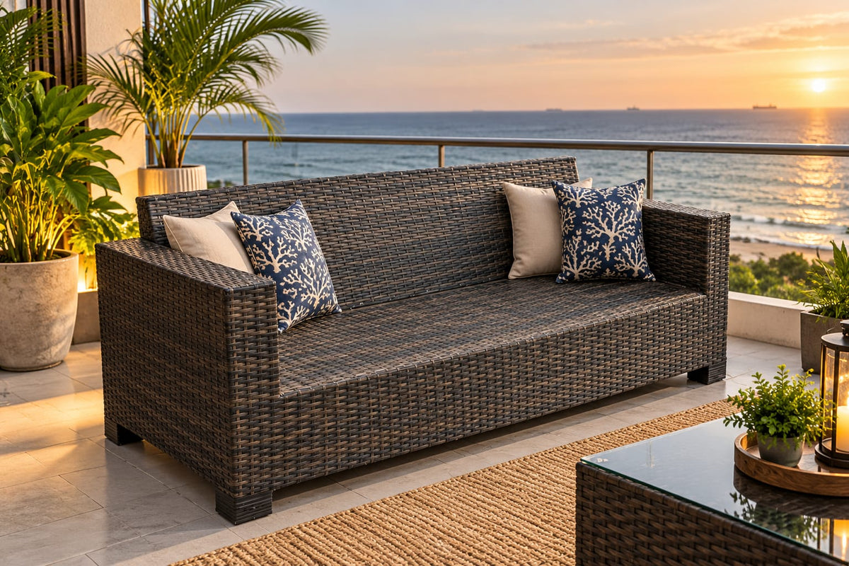 3 Seater Rattan Sofa