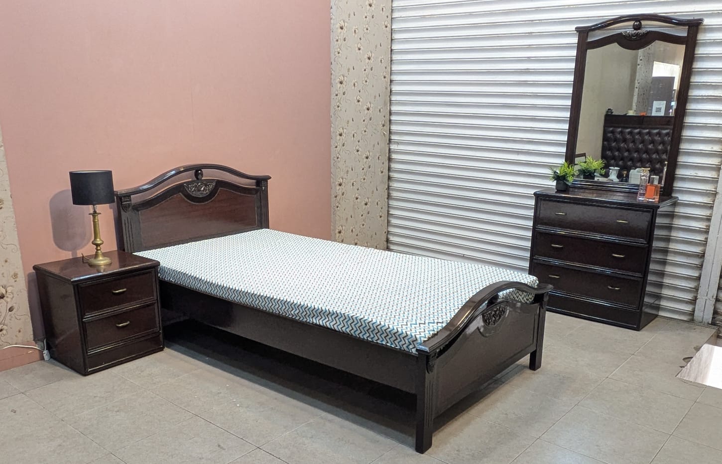 Sheesham Wood & Ply Single Bed Set