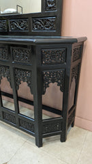 Solid Sheesham Wood Console With Wall Mounted Mirror