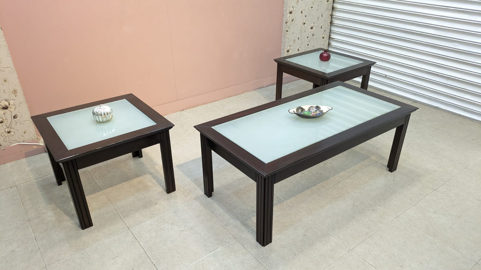 IMPORTED MALAYSIAN SOLID BEECH WOOD CENTER TABLE SET