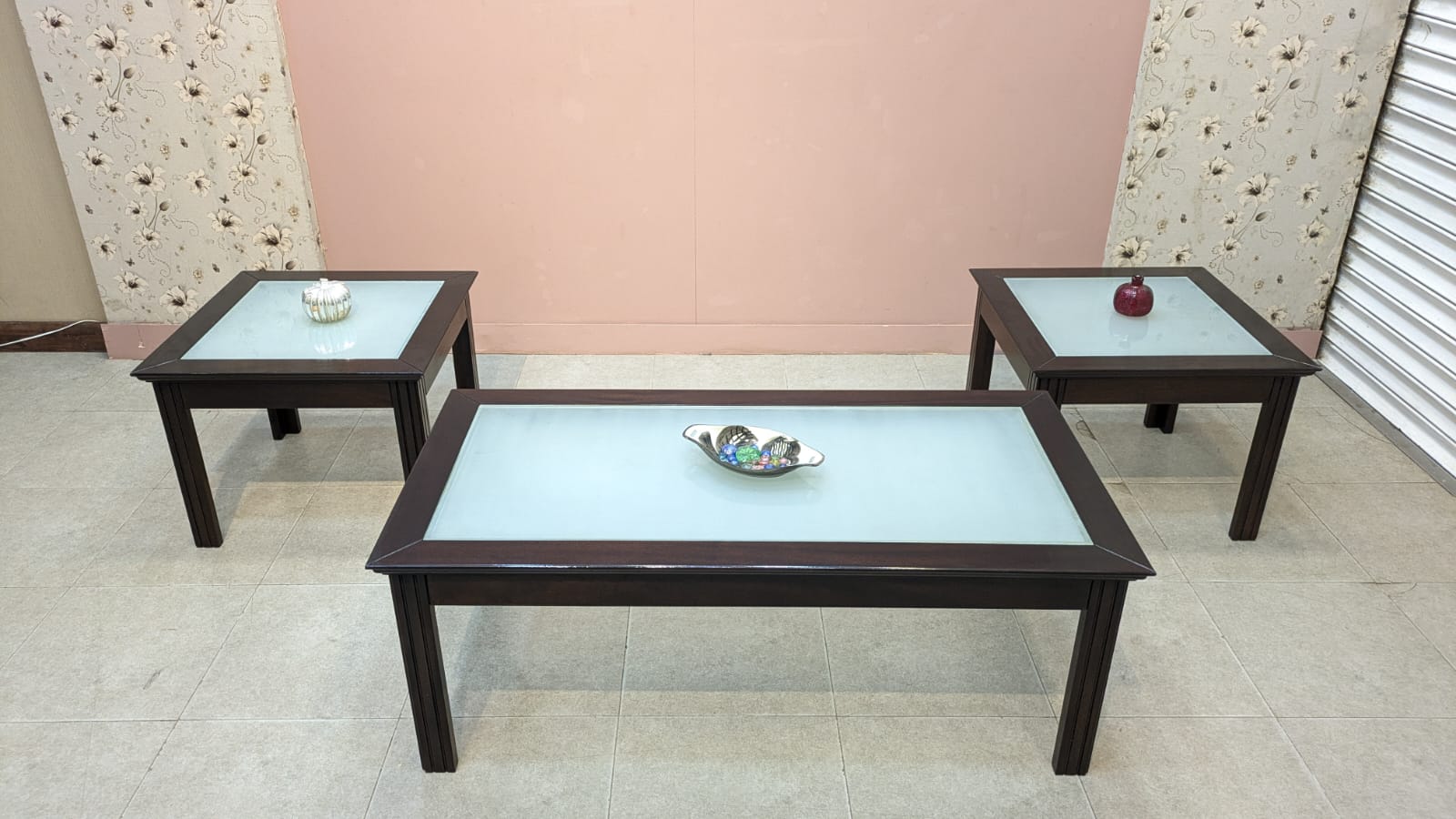 IMPORTED MALAYSIAN SOLID BEECH WOOD CENTER TABLE SET