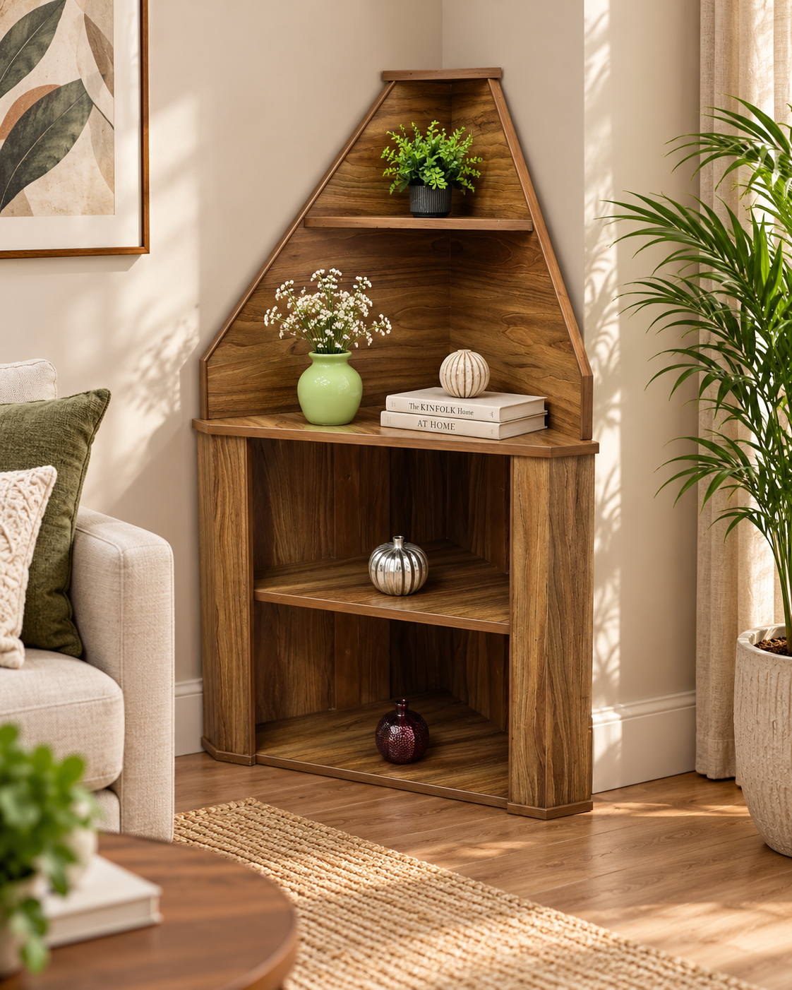 BEAUTIFUL CORNER DISPLAY SHELF – SET OF 2