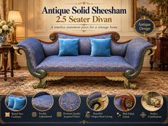 Antique Solid Sheesham Wood 2.5 Seater Divan