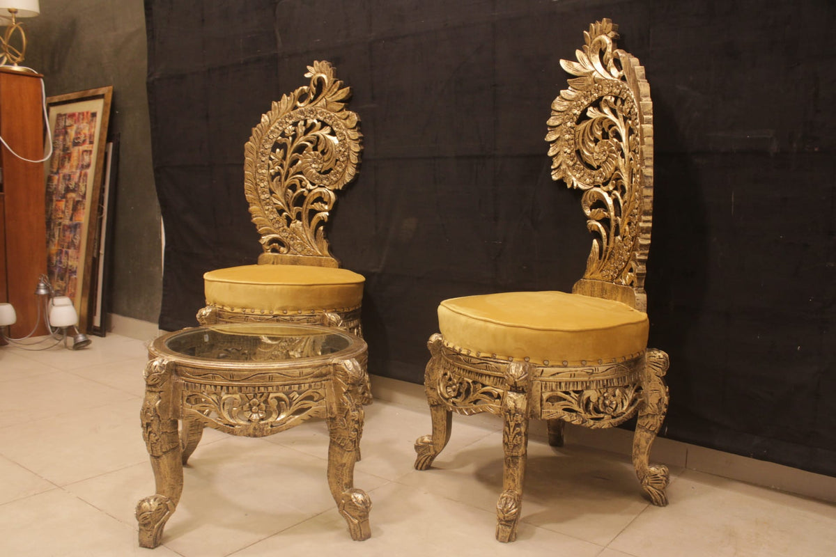 Wood Peri Chairs and Table Set.