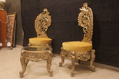 Wood Peri Chairs and Table Set.