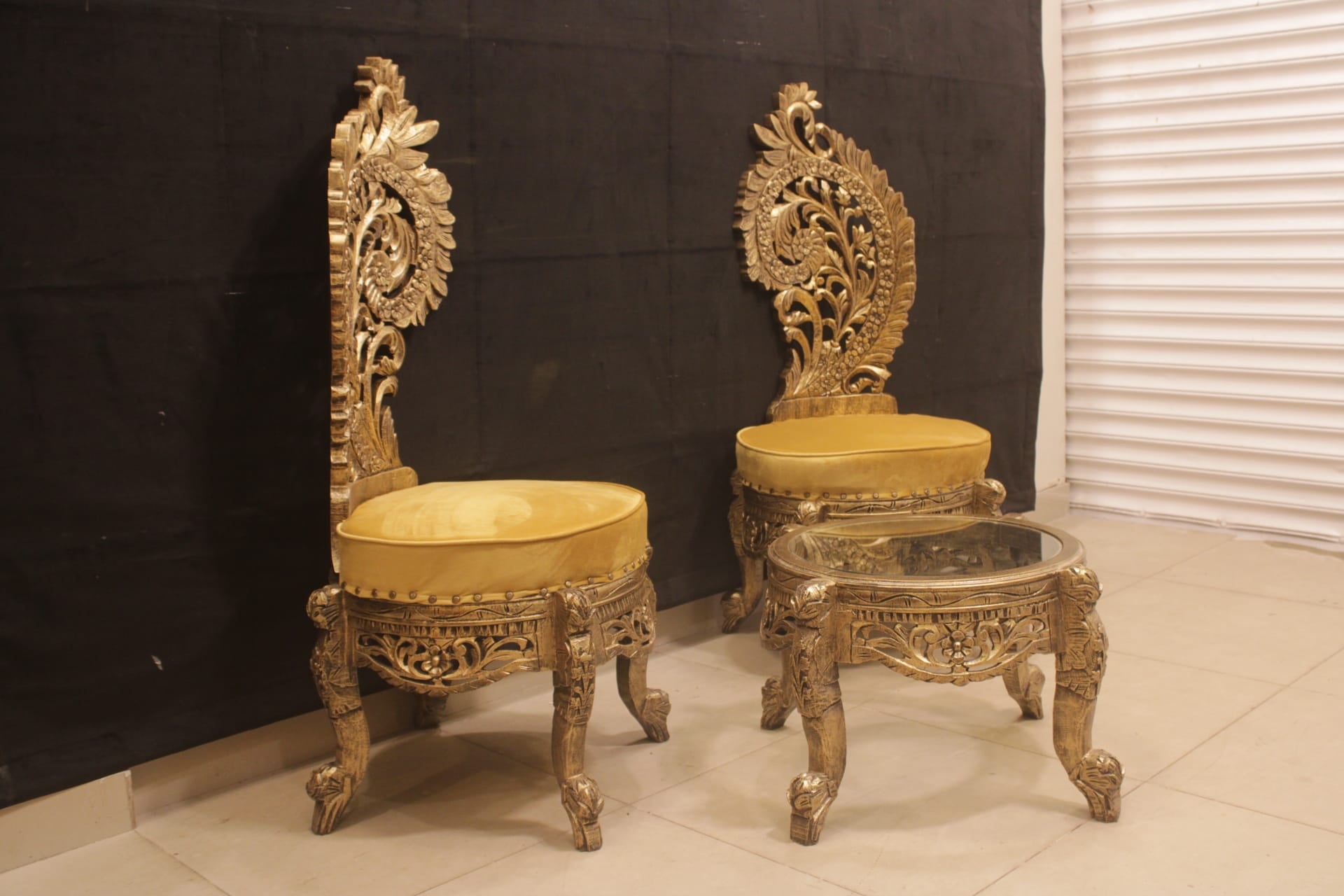 Wood Peri Chairs and Table Set.