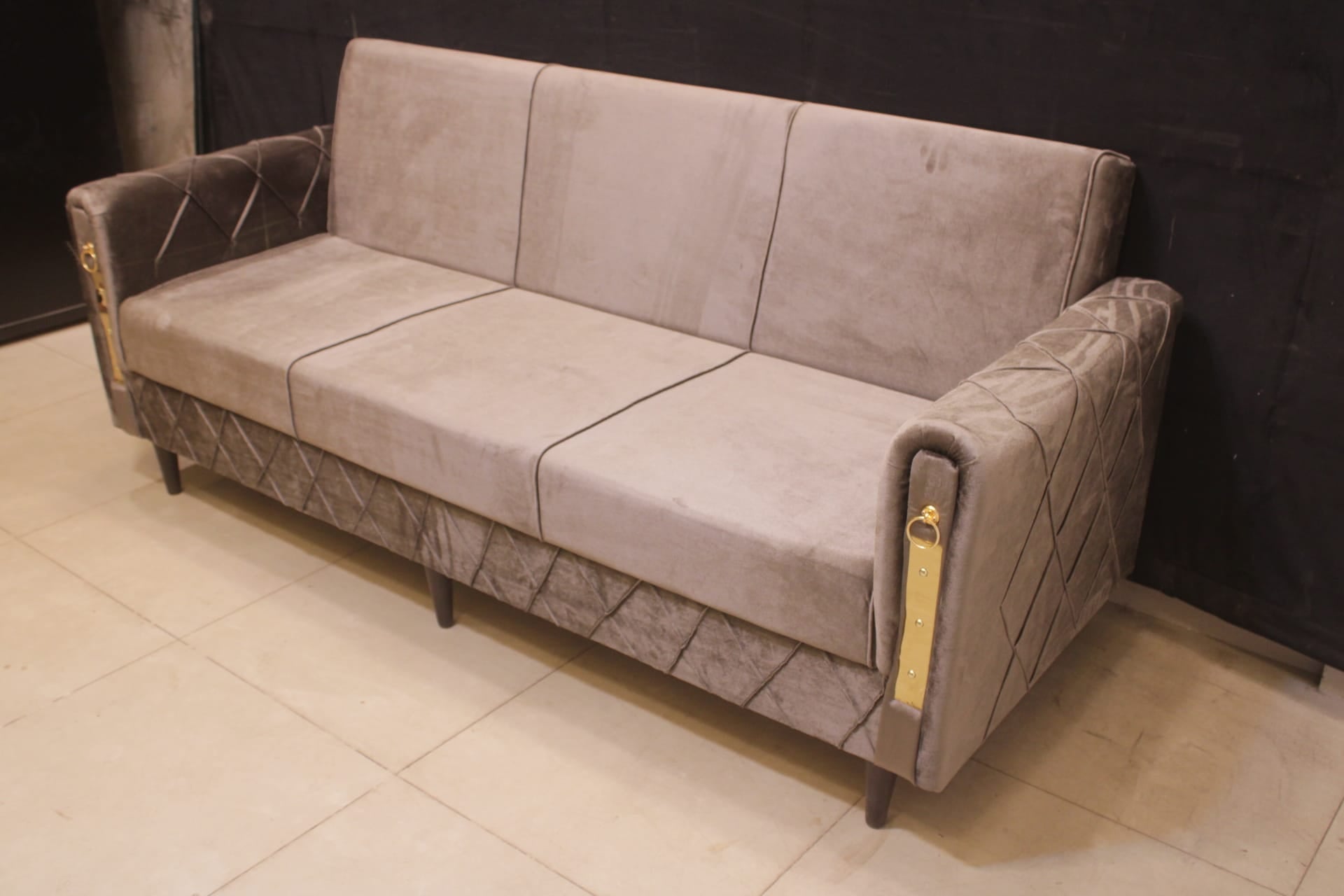TGSC Stylish Sofa Cum Bed With Pair Of Ottoman