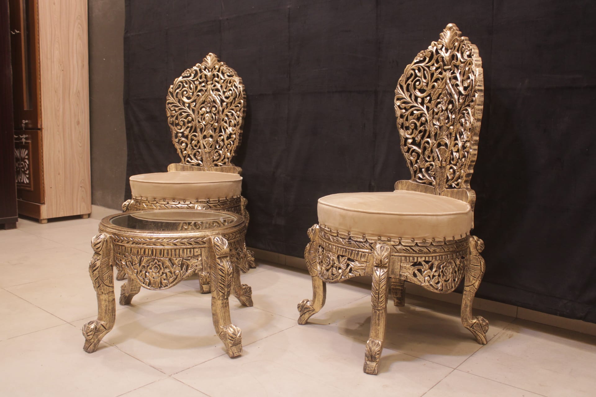 Pure Sheesham Wood Peri Chairs and Table Set. (Subject To Price Change)