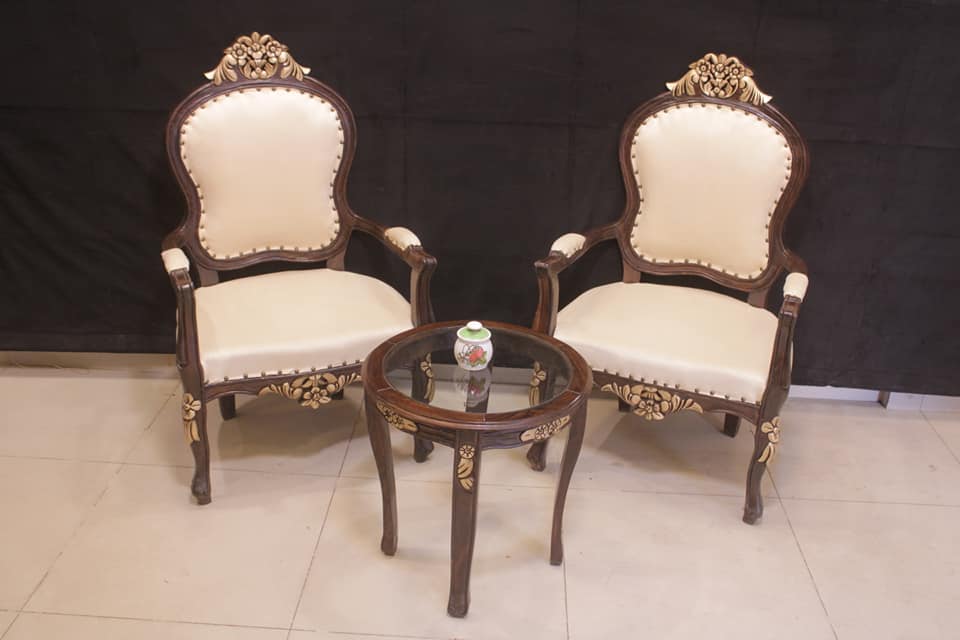 Brand New Pure Sheesham Wood Coffee Chairs Set