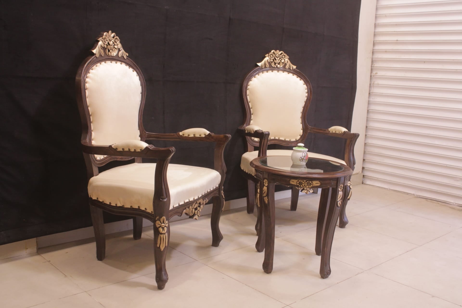 Brand New Pure Sheesham Wood Coffee Chairs Set